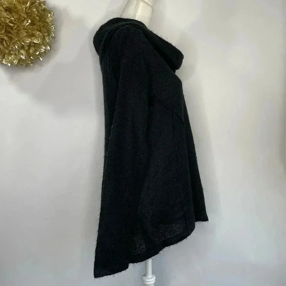 Sanctuary Womens Pullover Sweater Black Long Sleeve Cowl Neck Open Knit L - Picture 4 of 5